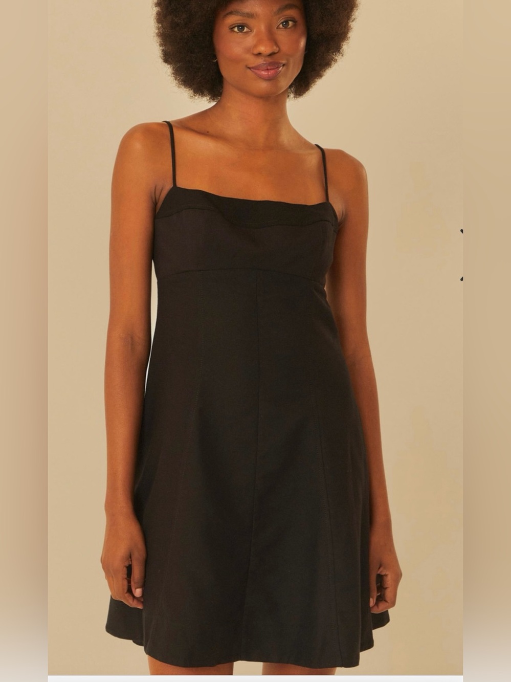 Farm Rio Black Spaghetti Strap Dress